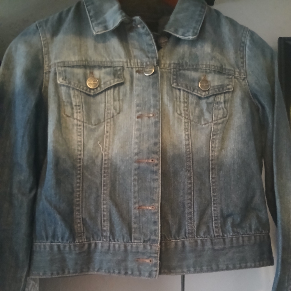 Iris Basic Teens Denim Jacket With Pink Floral Pa… - image 1